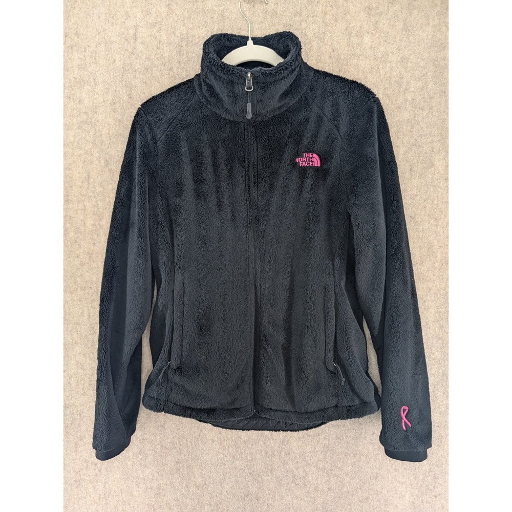 The North Face Osito Fleece Jacket Womens Medium Black Pink Ribbon Breast Cancer